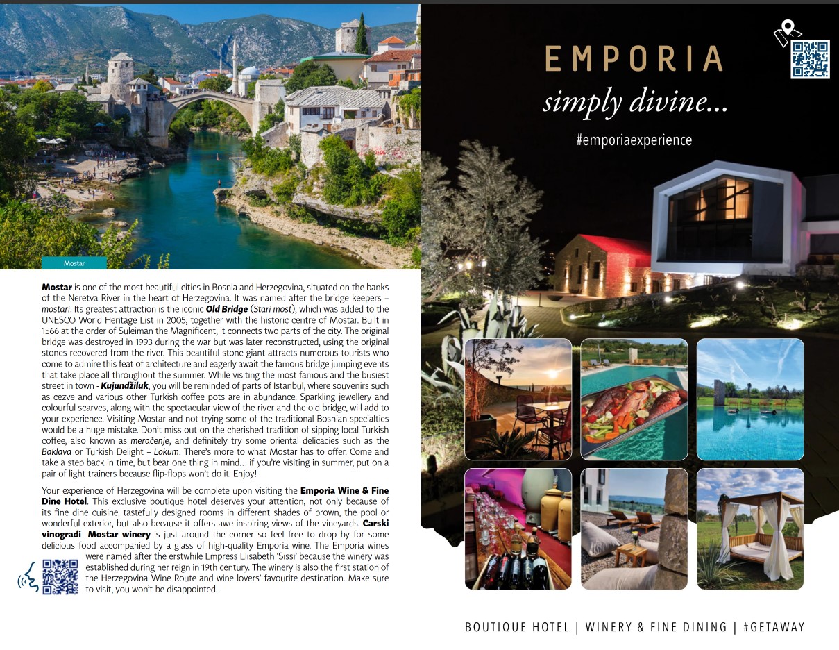 Mostar's Old Bridge and the group's estate